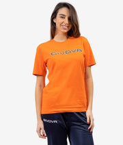 Κοντομάνικη μπλούζα T-SHIRT COTONE SPOT φλουό πορτοκαλί