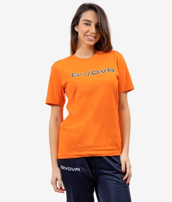 Κοντομάνικη μπλούζα T-SHIRT COTONE SPOT φλουό πορτοκαλί