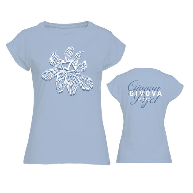 Γυναικεία μπλούζα T-SHIRT LADY FLORAL ανοιχτό μπλε