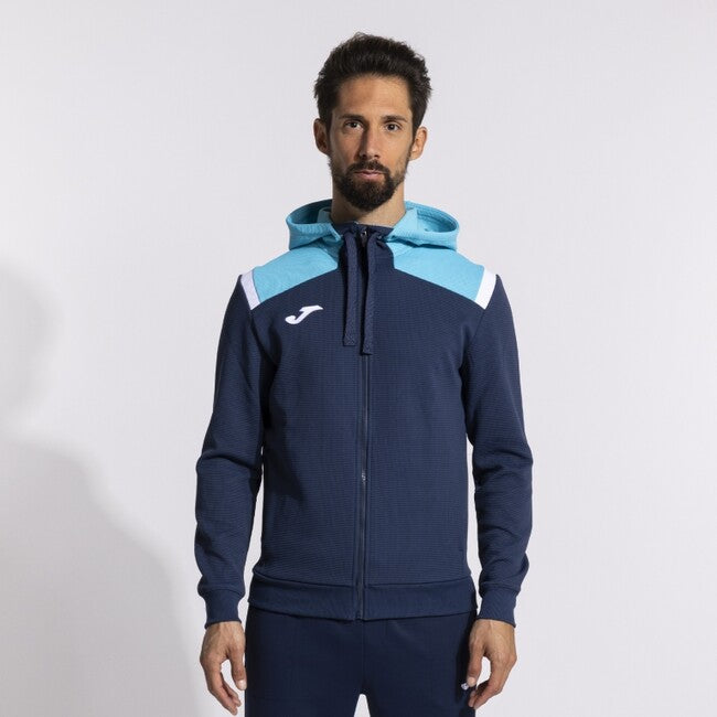 TOLEDO  ZIP-UP HOODIE NAVY FLUOR TURQUOISE NAVY