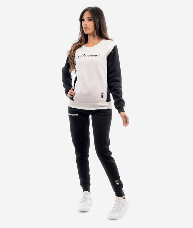 Γυναικεία σετ / σύνολο TUTA DONNA 102 G/COLLO CON TASCHE IN FELPA μαύρο-λευκό
