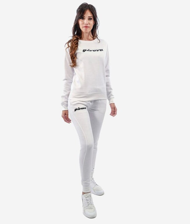 Γυναικεία σετ / σύνολο TUTA DONNA 104 G/COLLO CON PAILLETTES IN FELPA λευκό-μαύρο