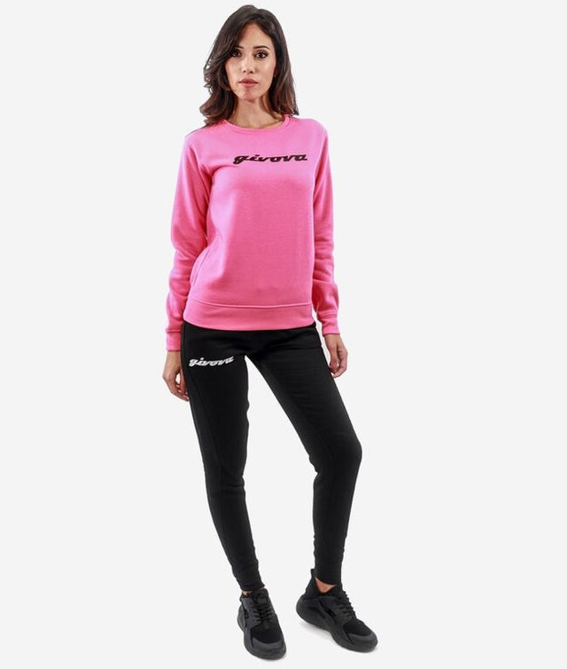 Γυναικεία σετ / σύνολο TUTA DONNA 104 G/COLLO CON PAILLETTES IN FELPA φούξια-μαύρο