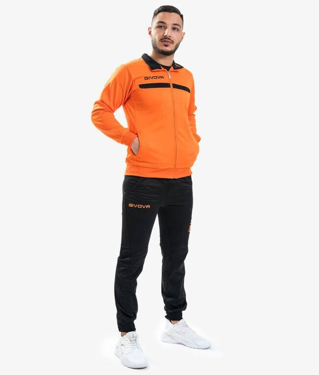 Σετ / σύνολο TUTA GIVOVA ONE FULL ZIP POLARFLEECE πορτοκαλί-μαύρο