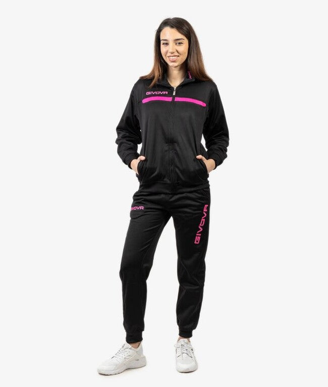 TUTA GIVOVA ONE FULL ZIP POLARFLEECE NERO/FUXIA