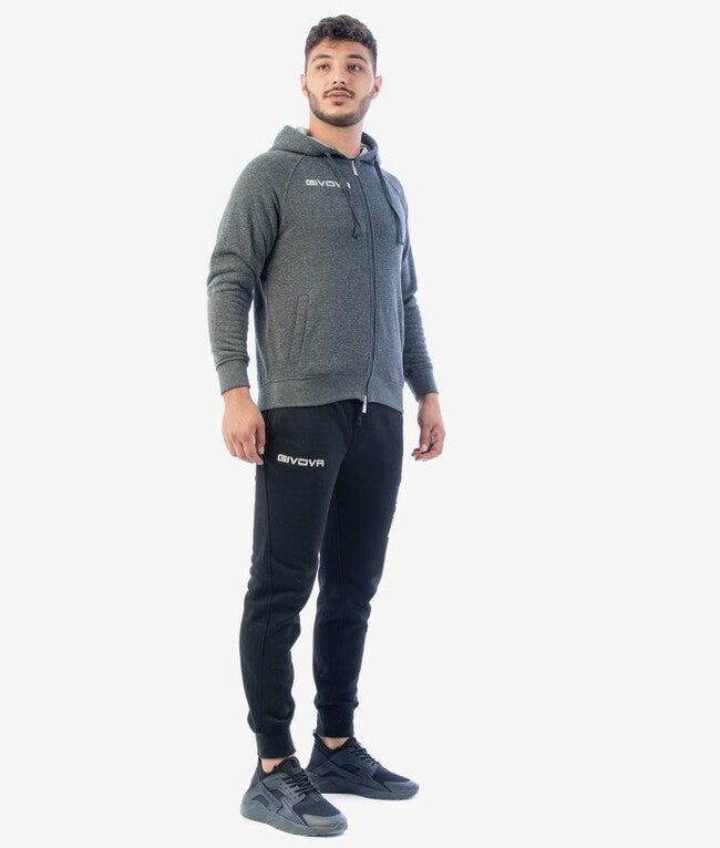 TUTA KING FELPA GRIGIO SCURO/NERO