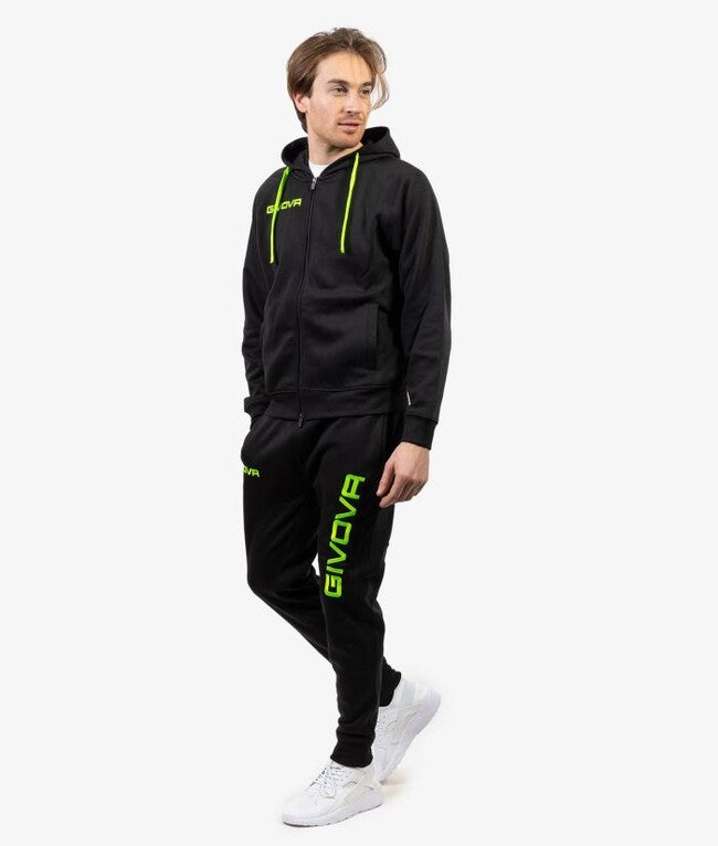 TUTA KING FELPA NERO/VERDE FLUO