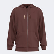 Φούτερ URBAN AESTHETICS ZIP-UP HOODIE καφέ