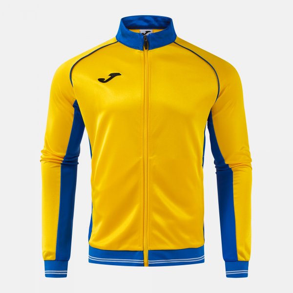 VINTAGE ECO RETRO FULL ZIP SWEATSHIRT YELLOW ROYAL BLUE YELLOW-ROYAL