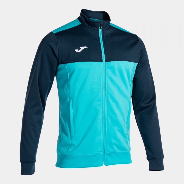 Φούτερ με φερμουάρ JACKET WINNER φθορίζον τιρκουάζ